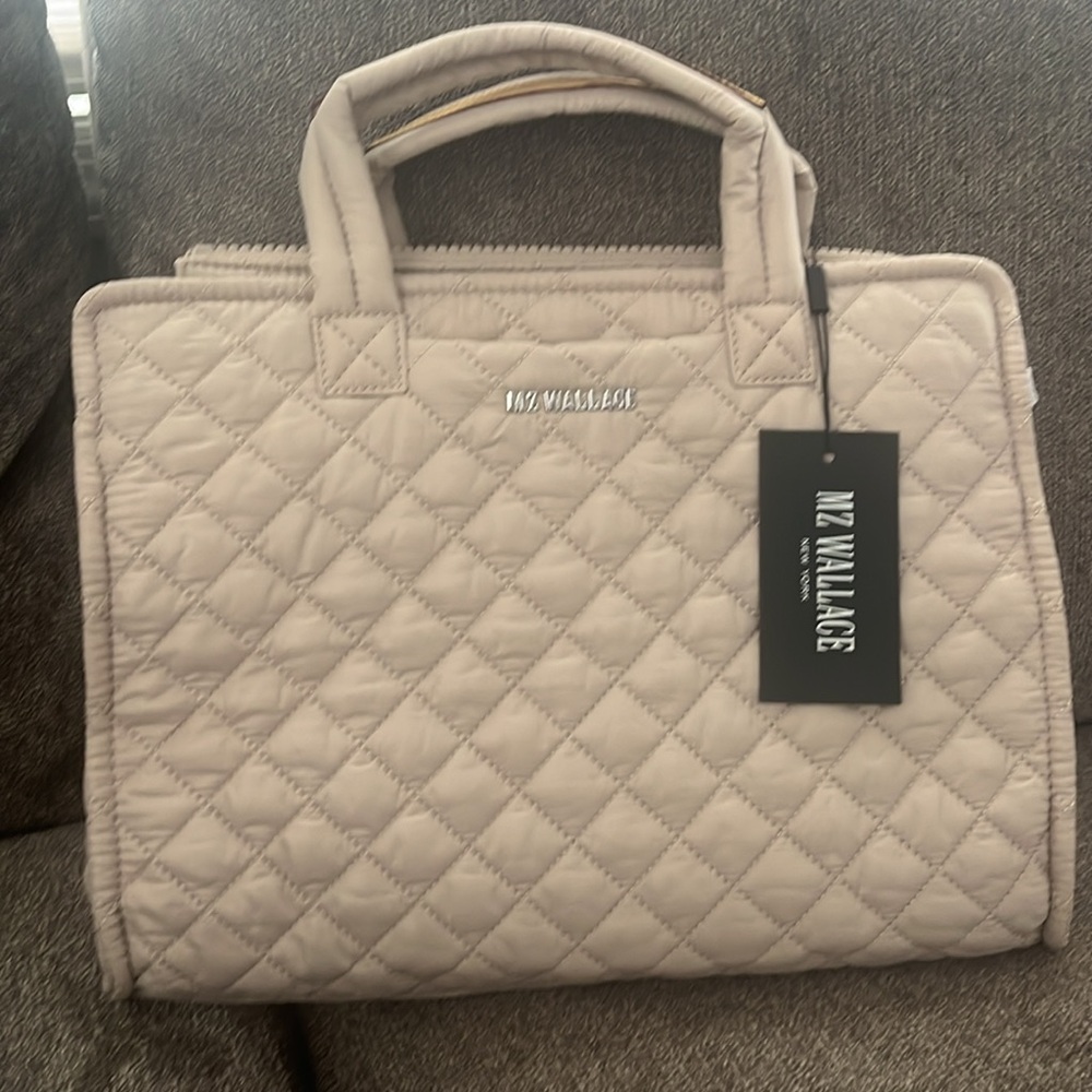 Very lightly used MZ WALLACE Metro Box Tote in size medium color mushroom